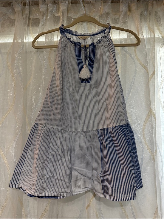 Lucky Brand Tops - Lucky Brand Blue and White Striped Peasant Top